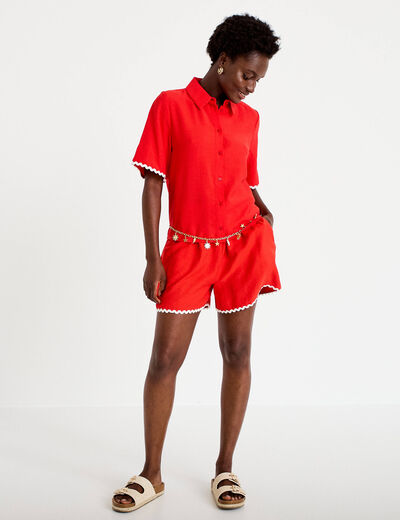 Short rouge femme