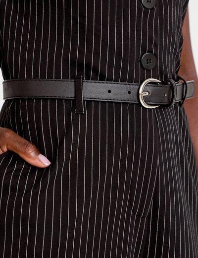 Combinaison large ceinture amovible noir femme