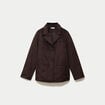 Blazer oversize manches longues daim marron chocolat femme