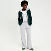 Veste blazer 2-en-1 gilet vert fonc&eacute; femme