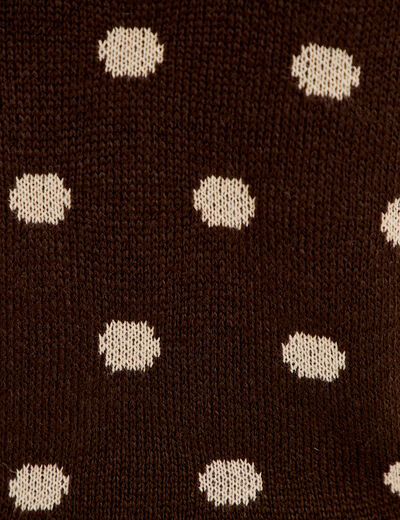 Pull cintr&eacute; col rond manches courtes marron fonc&eacute; femme