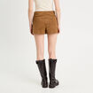 Jupe-short &eacute;vas&eacute;e su&eacute;dine marron femme