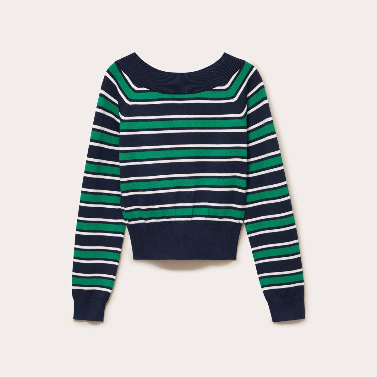 Gilet col bateau bleu marine femme