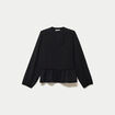 Blouse col v manches longues noir femme
