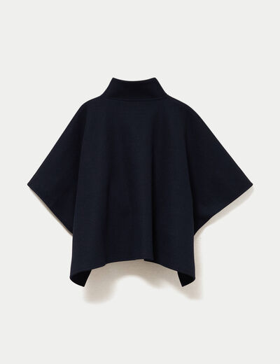 Poncho col am&eacute;ricain bleu marine femme