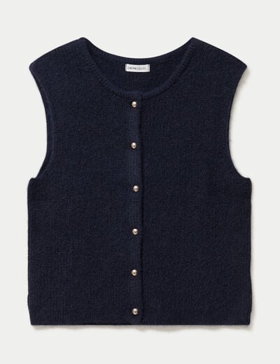 Gilet sans manches bleu marine femme