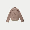 Trench court boutonn&eacute; taupe femme