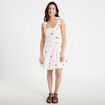 Robe patineuse courte &agrave; fines bretelles blanc femme