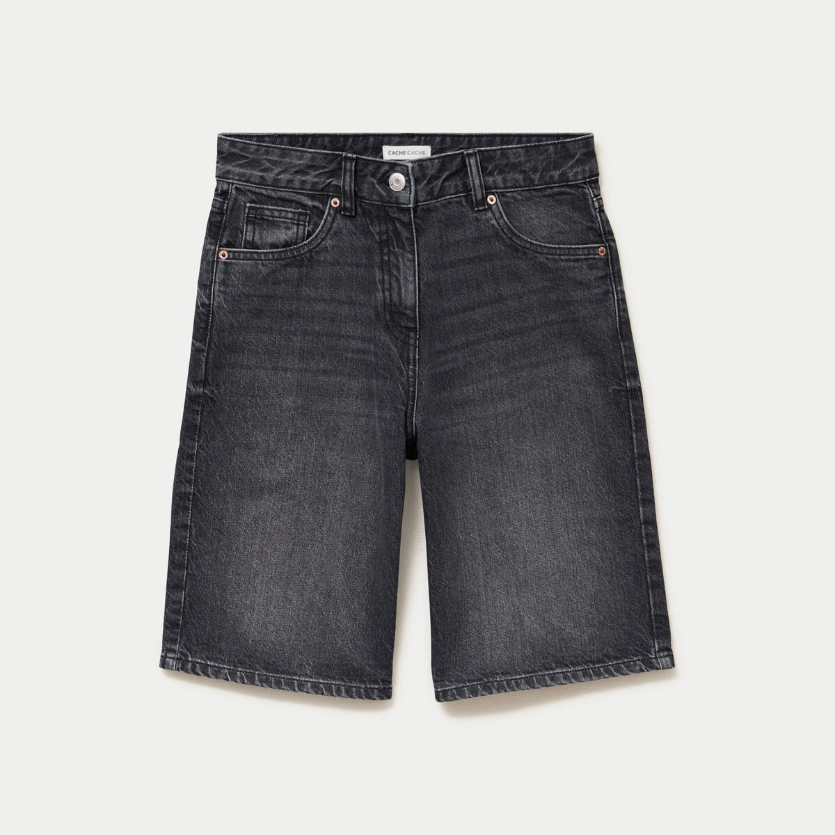 Bermuda en jean denim noir femme