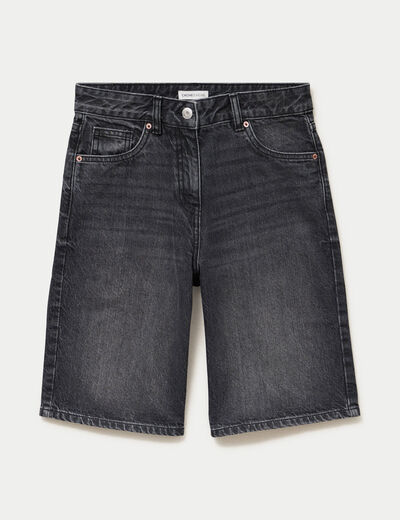 Bermuda en jean denim noir femme