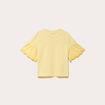 T-shirt broderie manches courtes jaune clair femme
