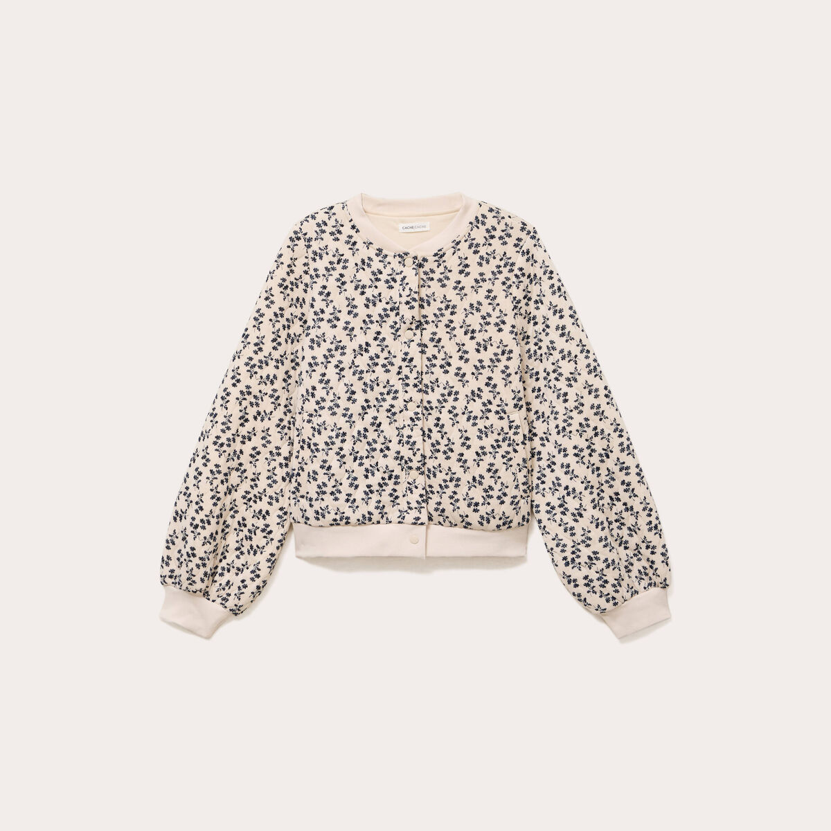 Bomber manches longues blanc femme