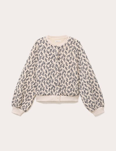 Bomber manches longues blanc femme