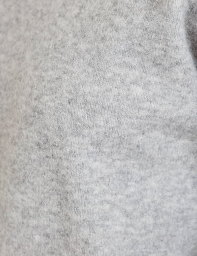 Pull ample col rond manches longues gris clair femme