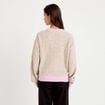 Pull ample col rond manches longues marron femme