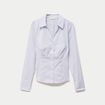 Chemise ajust&eacute;e manches longues bleu femme