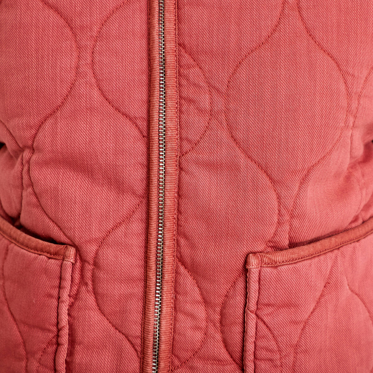 Veste matelass&eacute;e zipp&eacute;e vieux rose femme