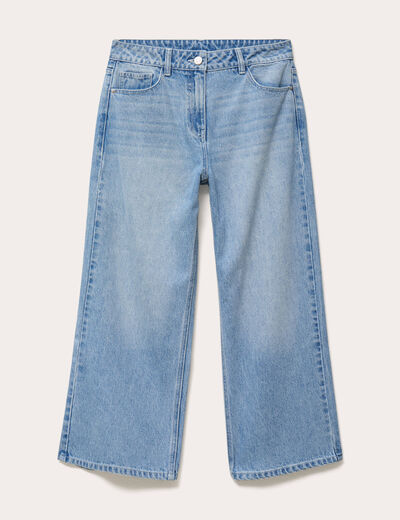 Jean wide leg cropped Bridgerton denim triple stone femme