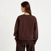 Sweat droit col rond d&eacute;tail dentelle marron fonc&eacute; femme