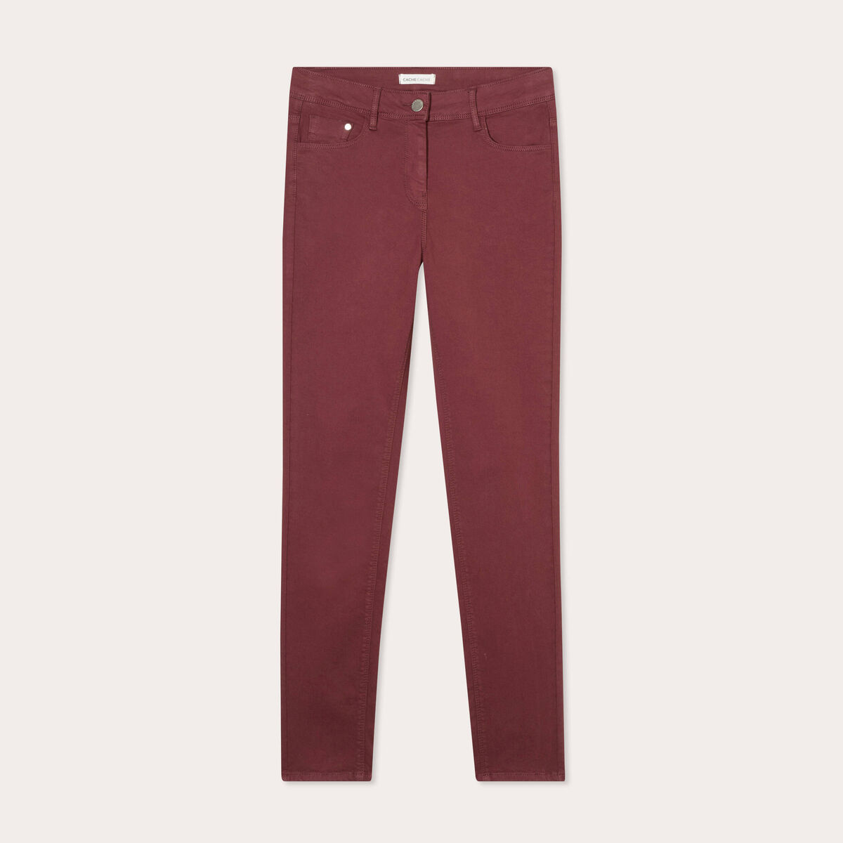 Jeans slim 5 poches violet fonc&eacute; femme