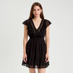 Robe &eacute;vas&eacute;e plumetis noir femme
