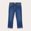 Pantacourt slim en jean denim stone femme