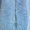 Robe courte droite en jean sans manches bleu femme