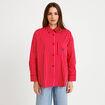 Chemise oversize manches longues rouge femme