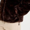 Parka r&eacute;versible &agrave; capuche marron fonc&eacute; femme