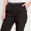 Pantalon cigarette ceintur&eacute; noir femme