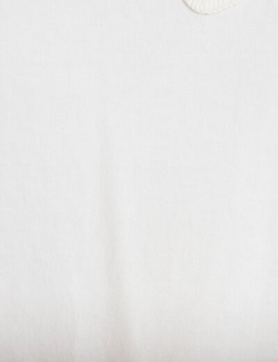T-shirt col rond manches courtes ecru femme