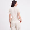 Blouse manches courtes gaufr&eacute; ecru femme