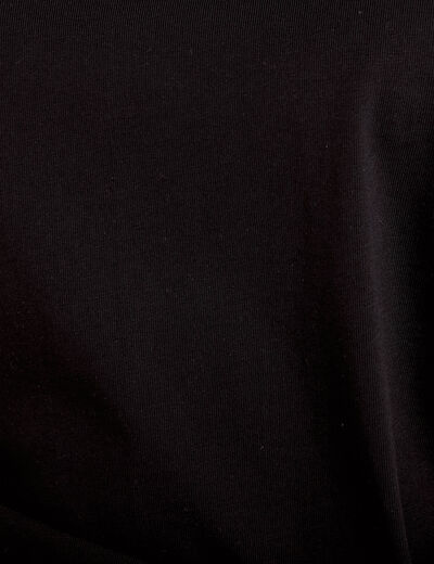 T-shirt ceintur&eacute; noir femme