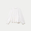 Blouse p&eacute;plum manches longues pliss&eacute;e ecru femme