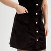 Robe cintr&eacute;e boutonn&eacute;e velours noir femme