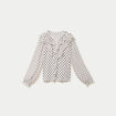 Blouse droite voile manches longues blanc femme