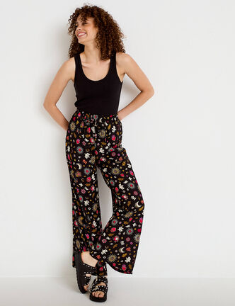 Pantalon bootcut taille standard noir femme