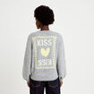 Pull oversize col rond manches longues gris clair femme