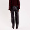 Pantalon droit similicuir noir femme