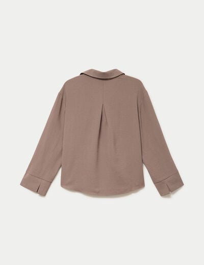 Blouse manches longues marron clair femme