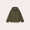 Parka courte &agrave; capuche manches longues vert kaki femme