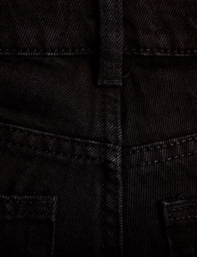 Jeans wide leg taille haute denim noir femme