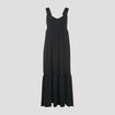 Robe longue &eacute;vas&eacute;e bretelles noir femme