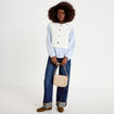 Pull chemise 2-en-1 ecru femme