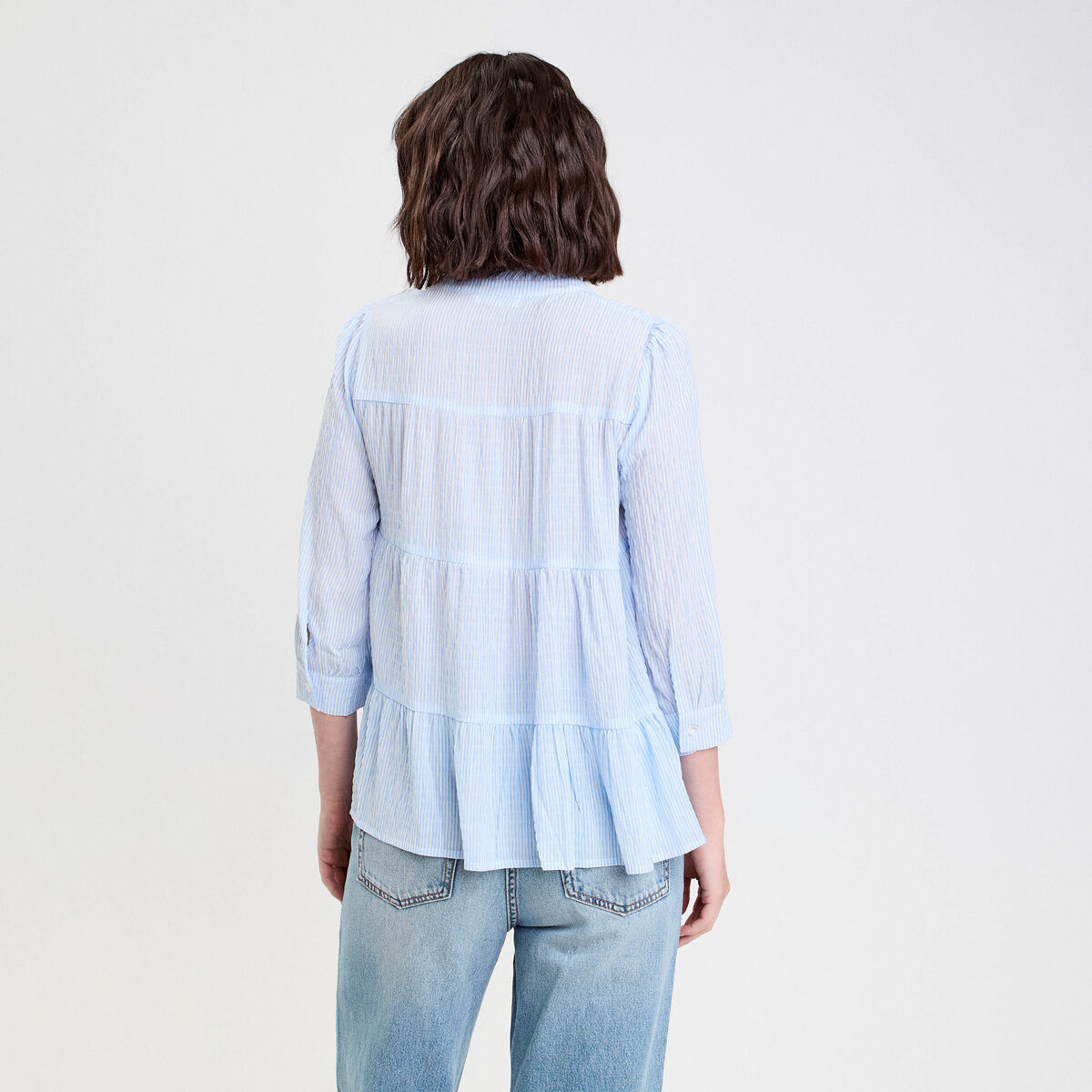 Blouse manches 3/4 beige femme