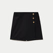 Jupe-short trap&egrave;ze en maille noir femme