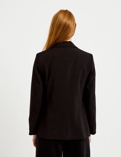 Blazer ajust&eacute; manches longues noir femme