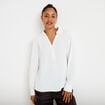 Blouse droite manches longues ecru femme