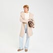 Manteau ceintur&eacute; &agrave; capuche beige femme