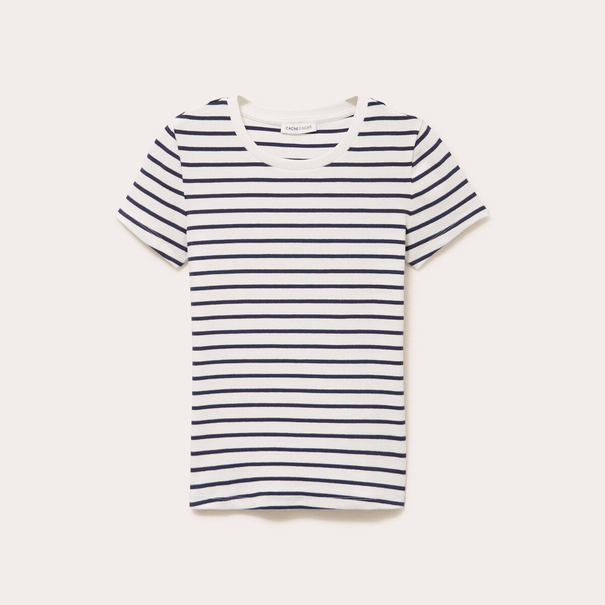 T-shirt c&ocirc;tel&eacute; ajust&eacute; blanc femme